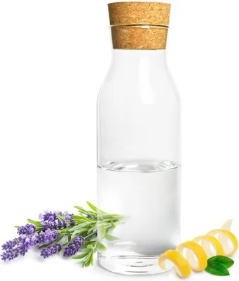 Produktbild von Glaskaraffe 1 Liter mit Korkdeckel Wasserkaraffe Weinkaraffe Dekanter Karaffe
