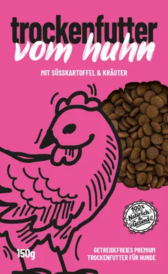 Produktbild von Futterkit MENÜ Trockenfutter Huhn mit Süßkartoffel und Kräuter | Trockenfutter für Hunde 150g