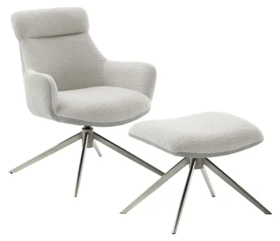 Produktbild von PELION Loungesessel inkl. Hocker, Farbe:lichtgrau