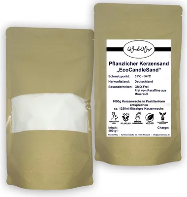 Produktbild von WonderWax Kerzensand, Kerzen Sand 500g, Kerzenherstellung Sand, Pearled, Wachsgranulat für DIY Candle, Wachskerze Granulat pflanzliches Wachs (Weiß)