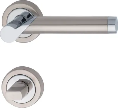 Image de MARCHESI Garniture à béquilles ODIN - sur rosace WC, chromé/inox mat