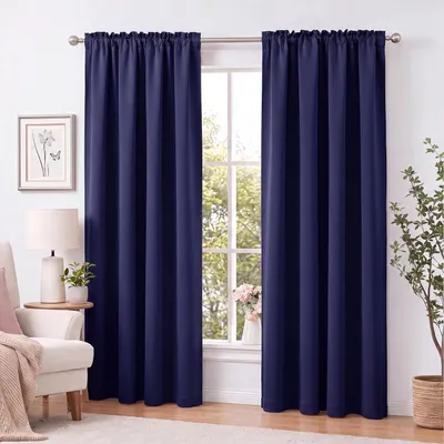 Produktbild von Kräuselband-Vorhang 140x245cm #9009 navy
