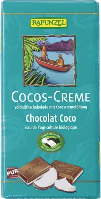 Produktbild von Rapunzel  Cocos Creme Vollmilch Schokolade gefüllt, 100 g