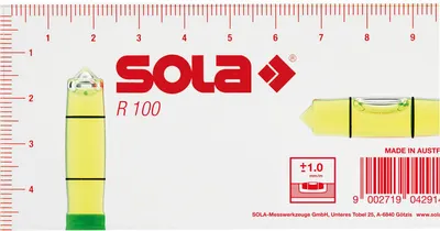 Produktbild von SOLA Klein-Wasserwaage R100 Abmessung 100 x 50 x 15 mm