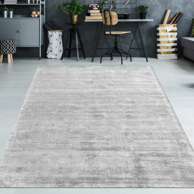 Produktbild von Wohnzimmerteppich Elegant Handgefertigt in grau Größe - 160 x 230 cm