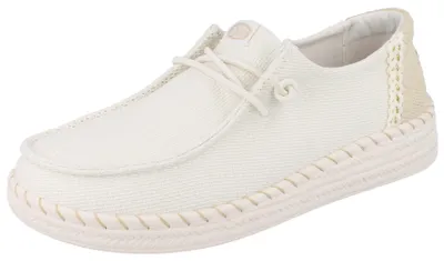 Zdjęcie produktu dla Hey Dude Wendy Espadrille Slip On, damskie, trampki, biały, tekstylne, buty letnie - damskie buty wsuwane / trotteur, biały
