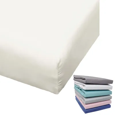 Produktbild von Bierbaum Biber Spannbettlaken Baumwolle 180x200 cm Weiß Grau Blau Rosa Türkis Silber Flieder Grün Taupe Rundgummi, Farbe:Offwhite