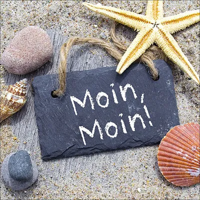 Produktbild von Servietten Papier 33x33cm 3-lagig mit Strand Motiv & Spruch 20 Stück