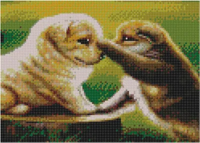 Produktbild von Diamant-Mosaik, Stickerei 30x40 Welpen Hunde v1 Flamingo Linie