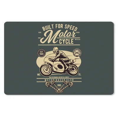 Produktbild von MuchoWow® Schreibtischunterlage Mancave - Motorrad - Vintage - Zitate 60x40 cm - XXL Mauspad - Großes Mauspad