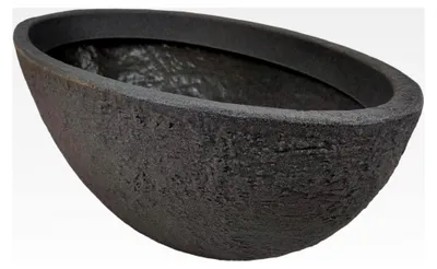 Produktbild von Ovaler Pflanzschale grau Pflanztopf in Steinoptik aus Kunststoff 60cm