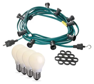 Produktbild von Illu-/Partylichterkette 20m - Außenlichterkette grün -  Germany - 20 opale LED Tropfenlampen