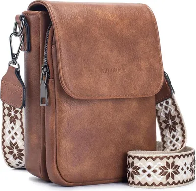 Produktbild von MUIIKOLA Handytasche Umhängetasche RFID Damen Leder Z-brown