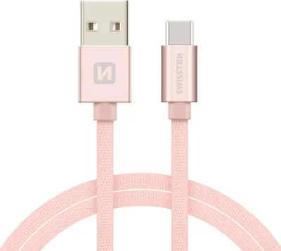 Image de Swissten Textile Universal Quick Charge 3.1 Câble de données et de charge USB-C 1,2 m