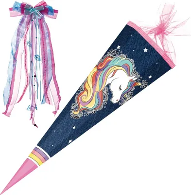 Produktbild von Nestler Schultüte Regenbogen Mähne 85 cm mit Schleife