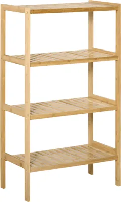 Produktbild von HOMCOM Standregal Bücherregal 4-stufiges Büroregal Bambusregal Lagerregal Natur