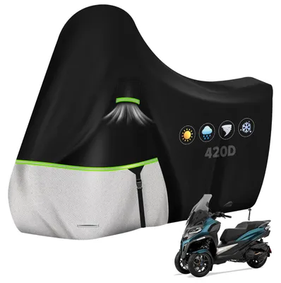 Produktbild von Motorradabdeckung für Piaggio MP3 400/500/Sport (ohne Topcase), 420D Oxford, 100 % wasserdichte Outdoor-Motorradabdeckung, winterfeste Motorradabdeckung