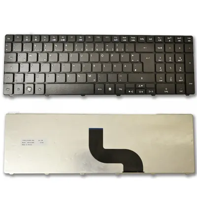 A top-down view of a laptop keyboard and its internal components.