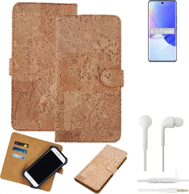 Produktbild von K-S-Trade Hülle kompatibel mit Huawei nova 9 + in ear Kopfhörer Kork Handyhülle Cover  Schutzhülle TPU Case Bumper in Hellbraun, (1x)