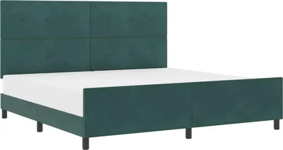 Produktbild von vidaXL Boxspringbett mit Kopfteil Dunkelgrün 200 x 200 cm Samt