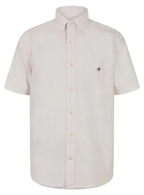 Image de Gant - Chemise à col boutonné pour homme, manches courtes GT21115 (M) (rose clair)