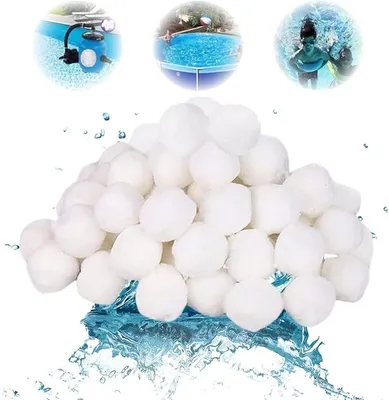 Produktbild von 2,8 lbs Pool-Filterbälle, Pool-Filtermedium für Pool-Sandfilter (entspricht 100 lbs Pool-Filtersand), weiß