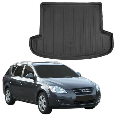 Produktbild von SCOUTT | Kofferraumwanne Laderaumwanne Kompatibel mit Kia Ceed Kombi / SW 2007-2011, mit Hoher Rand, Kofferraum-Schutzmatte, Geriffelt, Aufrollbar, Schwarz