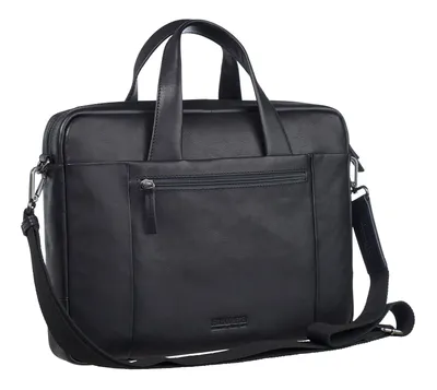 Produktbild von LEONHARD HEYDEN Leder Aktentasche Henkeltasche mit Laptopfach Hamburg Zipped Briefcase 1 Compartment Black schwarz