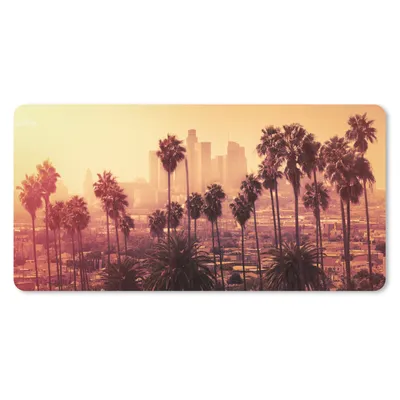 Produktbild von MuchoWow® Schreibtischunterlage Palme - Skyline - Sonnenuntergang - Architektur 80x40 cm - XXL Mauspad - Gaming Mauspad