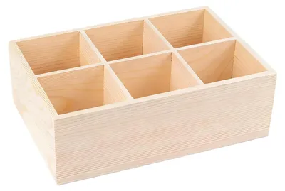 Produktbild von 1 quadratischer Stiftehalter, 6 Fächer, Schreibtisch-Organizer mit 4 Fächern für Stifte, Holz, 23,5 × 16 × 8 cm
