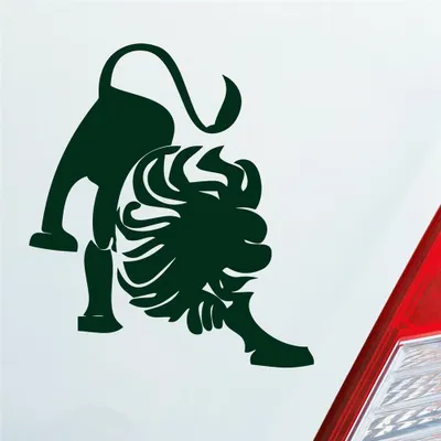 Produktbild von Auto Aufkleber Sternzeichen Löwe Lion KFZ Roller 9x10 cm Dunkelgrün Sticker Heckscheibenaufkleber