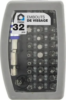 Produktbild von Schraubendreherbits-Set 32 Stück Profaq Ref V1571570001