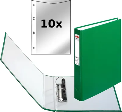 Produktbild von Herlitz Ringbuch / DIN A5 mit 2-Ringe / incl. 10 Prospekthüllen / Farbe: grün