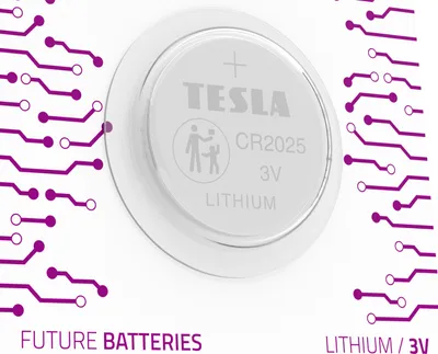 Produktbild von TESLA CR 2025 Lithium Knopfzelle 1-Stück