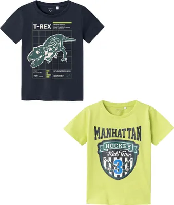 Produktbild von T-Shirt 2er-Set Rundhals Kurzarm bequemes Baumwolle |