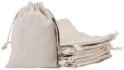 Image de Pochettes en jute, lot de 10 – Réutilisables – 20 x 30 cm – Sacs en tissu en coton/lin – Sacs cadeaux