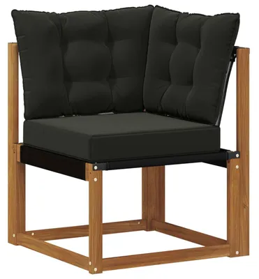 Zdjęcie produktu dla vidaXL Narożna sofa ogrodowa z litego drewna akacjowego i tkaniny Textilene w kolorze naturalnym