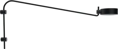 Produktbild von Zafferano SUPER O LED-Wandleuchte mit Arm Schwarz wiederaufladbar und dimmbar