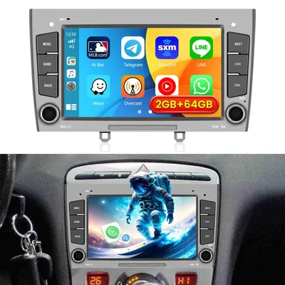 Productafbeelding van Autoradio 7 inch touchscreen met 2GB RAM, 64GB ROM, draadloze CarPlay, Android Auto, GPS en achteruitrijcamera