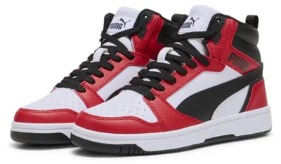 Obrázok produktu pre Puma Rebound V6 Mid Jr 3938310003 (4,5/bielo-čierno-červená)