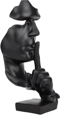 Productafbeelding van Unyqoos® Handgemaakte abstracte harssculptuur – moderne decoratiefiguur, zwart, ongeveer 27 x 10 x 10 cm, geschikt voor woonkamer en slaapkamer