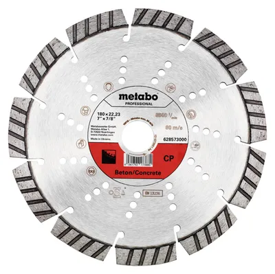Produktbild von Metabo Diamanttrennscheibe 180x22,23mm, CP, Beton professional