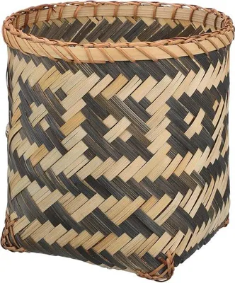 Produktbild von Famanu Abfalleimer aus Rattan und Bambus - rund, natur