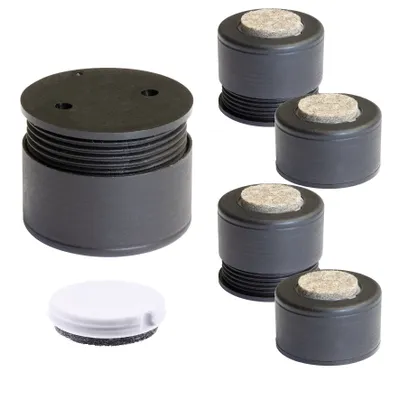 Produktbild von WAGNER Verstellfuß LOUNGE 4tlg. Set - Ø 45 x 25-35 mm, schwarz, QuickClick® Filzgleiter, Anschraubplatte Ø 43 mm - 16907099