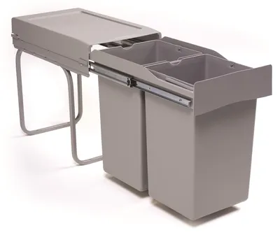Productafbeelding van Victory afvalbak 72223060, Double Man Deluxe, 28 liter, lichtgrijs
