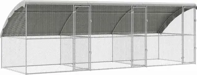 Obrázok produktu pre vidaXL Klietka pre sliepky, 3 ks, strieborná, 600 x 200 x 200 cm, pozinkovaná oceľ