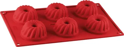 Produktbild von Dr. Oetker Mini Gugelhupfform 6-er Silikon Flexxibel, Gugelhupf Backform, für süße Mini-Gugelhupfe, praktisches Plastik-Silikon