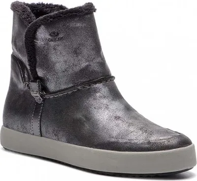 Obrázok produktu pre GEOX Dámske kožené zateplené čižmy BLOMIEE ANTHRACITE sivej farby 35