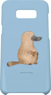 Produktbild von Mr. & Mrs. Panda Samsung Galaxy S8 plus Handyhülle  Schnabeltier Mut - Blau Pastell - Geschenk, Handy, Weltreise, Meer, Arbeit, Lebensweisheit, Hülle, Cover, Case