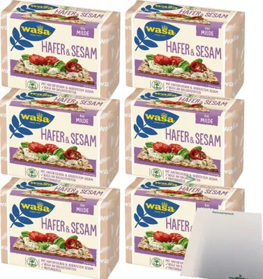 Produktbild von Wasa Knäckebrot Hafer & Sesam 6er Pack (6x230g Packung) + usy Block